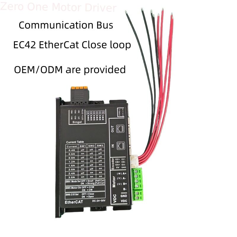 Communication Bus Ethercat Close LoopEC42 2phase Stepper Motor Driver For Nema17 Nema23 42 57 Motor Controller