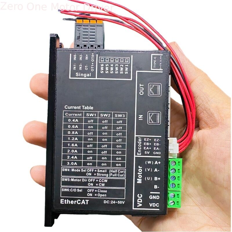 Communication Bus Ethercat Close LoopEC42 2phase Stepper Motor Driver For Nema17 Nema23 42 57 Motor Controller