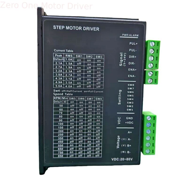 DM556 Stepper Motor Driver with 5.6A Peak Current DC20V-80V Voltage Range and 51200ppr Microstepping for Nema23 Motors