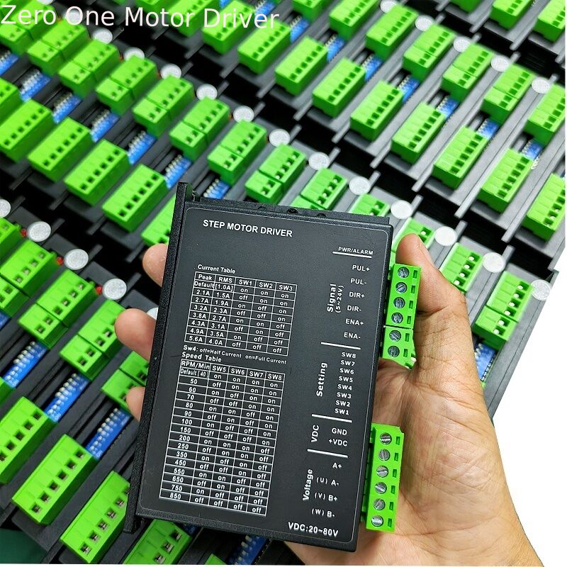 DM556 Stepper Motor Driver with 5.6A Peak Current DC20V-80V Voltage Range and 51200ppr Microstepping for Nema23 Motors