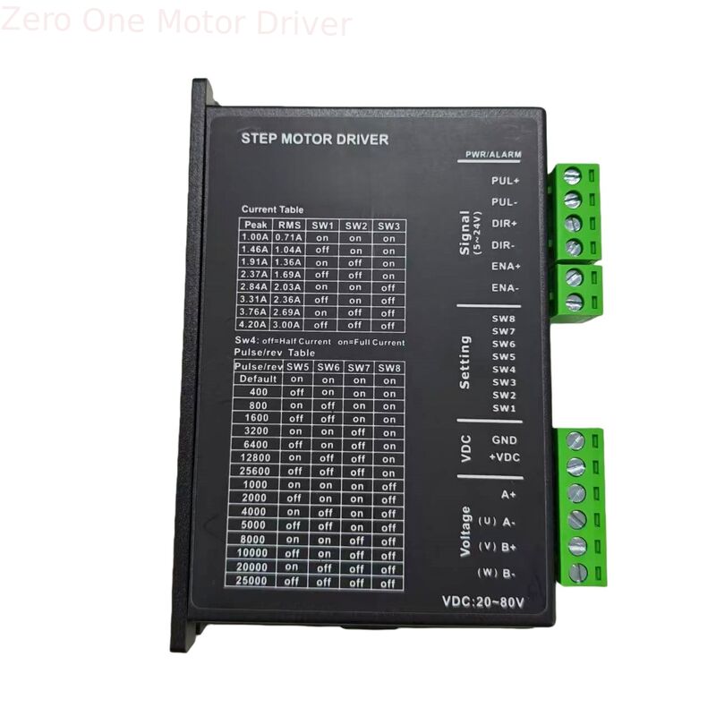ZEROONE-Control DM542 4.2A DC20V-80V 2 Phase Hybrid Stepper Motor Driver For Nema23 57 And Nema24 60 Motors