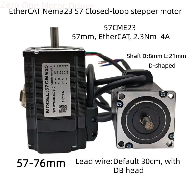57CME23 Closed-loop Stepper motor Nema23 Shaft 21mm 8mm 2.3Nm 4A/5A 1.8° with Encoder for CNC